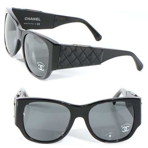 chanel quilted sunglasses|chanel sunglasses with leather sides.